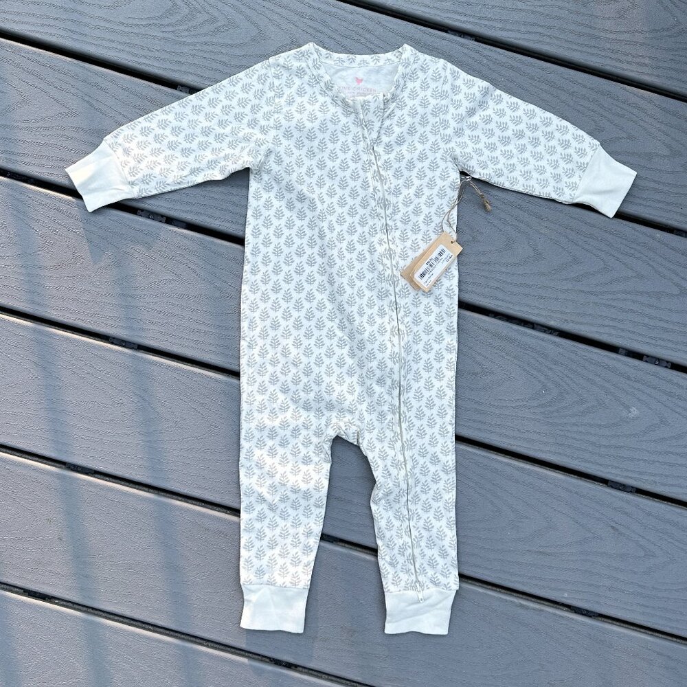 NWT Pink Chicken Organic Cotton Footless Bodysuit Zippered Onesie